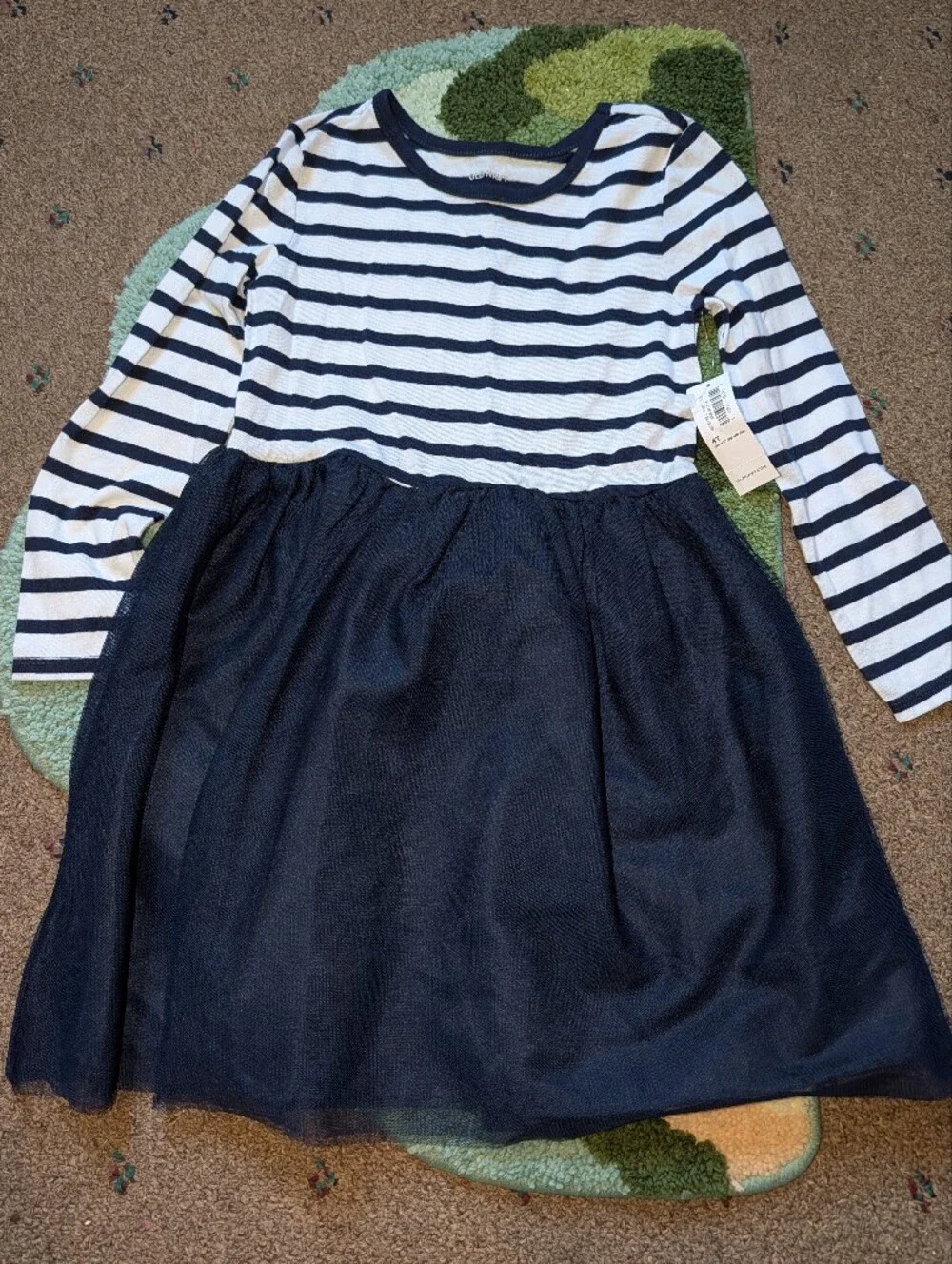 Old Navy Navy and White Striped Casual Dress
